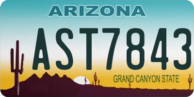 AZ license plate AST7843
