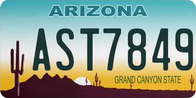 AZ license plate AST7849