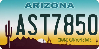 AZ license plate AST7850