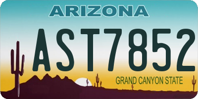 AZ license plate AST7852