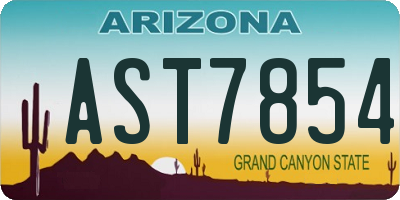 AZ license plate AST7854
