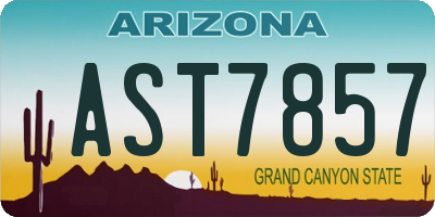 AZ license plate AST7857