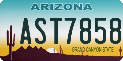 AZ license plate AST7858