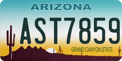 AZ license plate AST7859