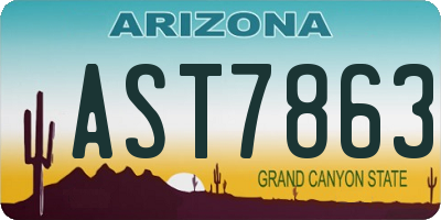 AZ license plate AST7863