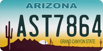 AZ license plate AST7864