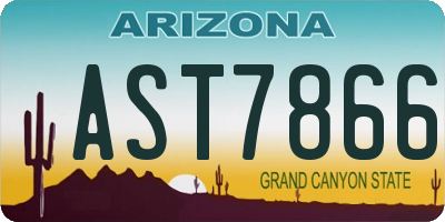 AZ license plate AST7866
