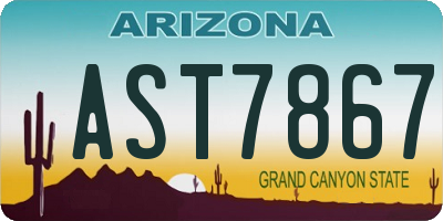 AZ license plate AST7867