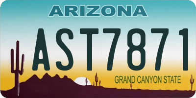 AZ license plate AST7871