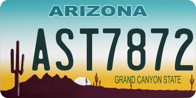 AZ license plate AST7872