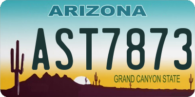 AZ license plate AST7873
