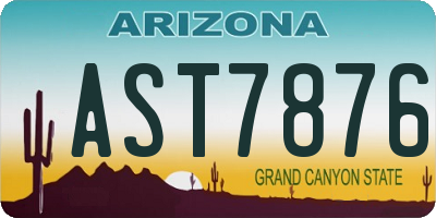 AZ license plate AST7876