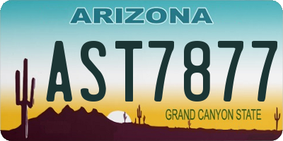 AZ license plate AST7877