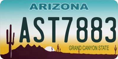 AZ license plate AST7883