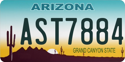 AZ license plate AST7884