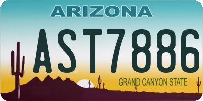 AZ license plate AST7886
