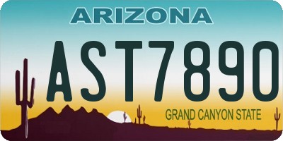 AZ license plate AST7890