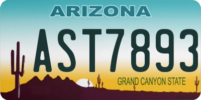 AZ license plate AST7893