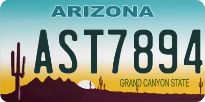 AZ license plate AST7894