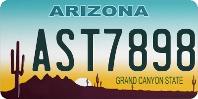 AZ license plate AST7898