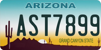 AZ license plate AST7899