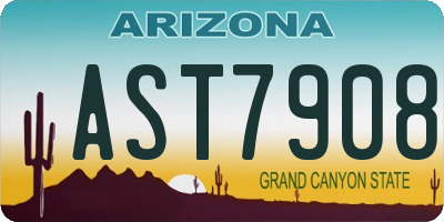 AZ license plate AST7908
