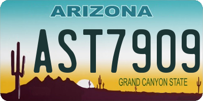 AZ license plate AST7909
