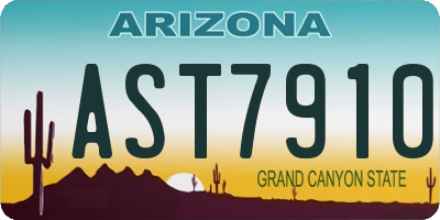 AZ license plate AST7910