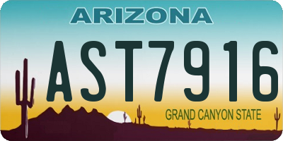 AZ license plate AST7916