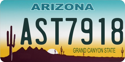 AZ license plate AST7918