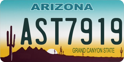 AZ license plate AST7919