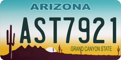AZ license plate AST7921