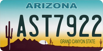 AZ license plate AST7922