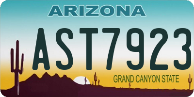 AZ license plate AST7923