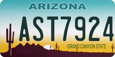 AZ license plate AST7924