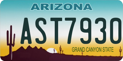 AZ license plate AST7930
