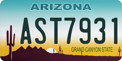 AZ license plate AST7931