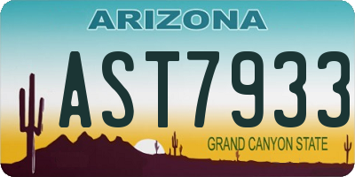AZ license plate AST7933