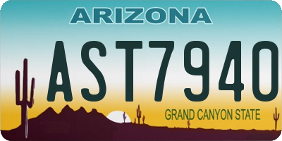 AZ license plate AST7940