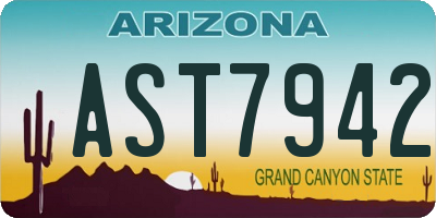 AZ license plate AST7942