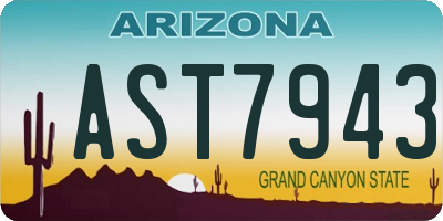 AZ license plate AST7943