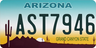 AZ license plate AST7946