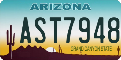 AZ license plate AST7948