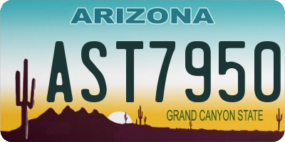 AZ license plate AST7950
