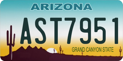AZ license plate AST7951