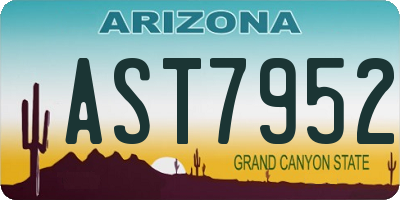 AZ license plate AST7952