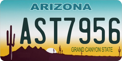 AZ license plate AST7956