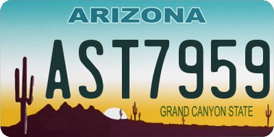 AZ license plate AST7959