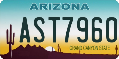 AZ license plate AST7960