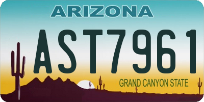AZ license plate AST7961